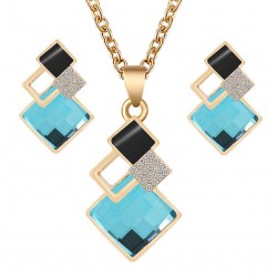 Juego de joyas hipoalergénicas con colgante de cristal de Swarovski para mujer PUL00012