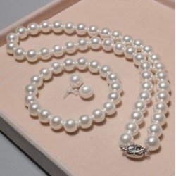Conjunto de perlas cultivadas de agua dulce que incluye una impresionante pulsera, collar y aretes PUL00022 Conjunto de perlas cultivadas de agua dulce que incluye una impresionante pulsera, collar y aretes PUL00022