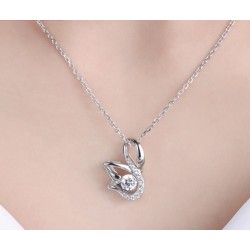 Collar con colgante de cisne con cristales de imitacion PUL00023 Collar con colgante de cisne con cristales de imitacion PUL00023