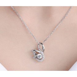 Collar con colgante de cisne con cristales de imitacion PUL00023 Collar con colgante de cisne con cristales de imitacion PUL00023