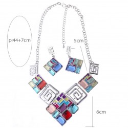 Juego de joyas collar + aretes con cristales de imitación PUL00015