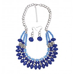 Juego de regalo para mujer collar + aretes con cristales PIL00016