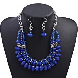 Juego de regalo para mujer collar + aretes con cristales PIL00016 Juego de regalo para mujer collar + aretes con cristales PIL00016