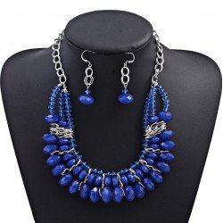 Juego de regalo para mujer collar + aretes con cristales PIL00016 Juego de regalo para mujer collar + aretes con cristales PIL00016