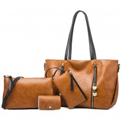 Bolso de mano para mujer, piel sintética, suave, con cremallera, gran capacidad BOL00166