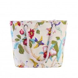 Bolsa de playa grande con bolsillo interior con cremallera y asa de cuerda BOL00113