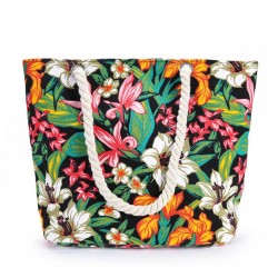 Bolsa de playa grande con bolsillo interior con cremallera y asa de cuerda BOL00115