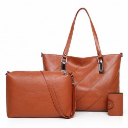 Bolso de mano de cuero sintético para mujer, 3 unidades BOL00085