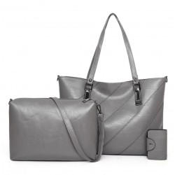 Bolso de mano de cuero sintético para mujer, 3 unidades BOL00085 Bolso de mano de cuero sintético para mujer, 3 unidades BOL00085