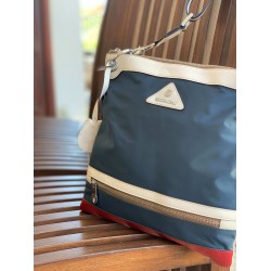 Bolso bandolera de cuero autentico y nailon impermeable para hombre BOL00216 Bolso bandolera de cuero autentico y nailon impermeable para hombre BOL00216