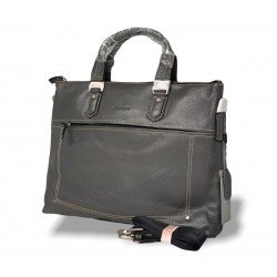 Bolso ejecutivo de cuero auténtico, maletín para computadora para hombre, cuero de vaca BOL00266