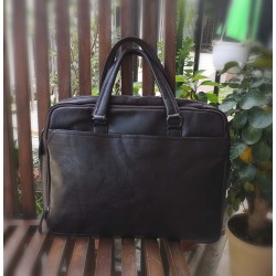 Bolso ejecutivo de cuero auténtico, maletín para computadora para hombre, cuero de vaca BOL00292