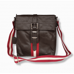 Bolso mediano cruzado de cuero auténtico para hombre BOL00313