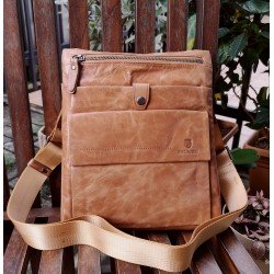 Bolso bandolera de moda de cuero auténtico para hombre, cuero de vaca BOL00340