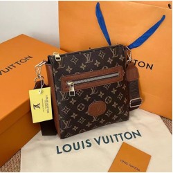Bolso cruzado unisex de marca, estilo LV,color café  BOL00364