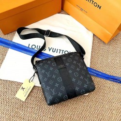 Bolso cruzado unisex de marca, LV,color negro  BOL00376