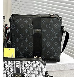 Bolso cruzado unisex de marca, LV,color negro  BOL00376