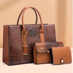 Juego de bolsos de moda de 3 piezas de cuero sintetico  para mujer BOL00397