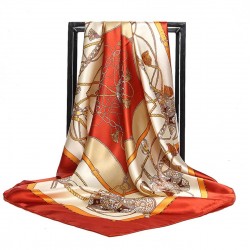 Pañuelo de seda para mujer grande, cuadrado y satinado BUF00001D