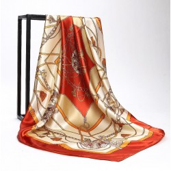 Pañuelo de seda para mujer grande, cuadrado y satinado BUF00001D Pañuelo de seda para mujer grande, cuadrado y satinado BUF00001D