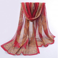 Bufanda de gasa ligera con estampado floral BUF00006G