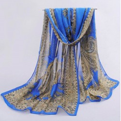Bufanda de gasa ligera con estampado floral BUF00006H