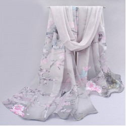 Bufanda de gasa ligera con estampado floral BUF00006K