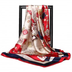 Pañuelo de seda para mujer grande, cuadrado y satinado BUF00002A Pañuelo de seda para mujer grande, cuadrado y satinado BUF00002A