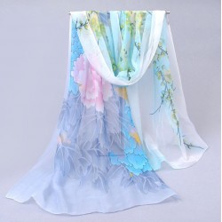 Bufanda de gasa ligera con estampado floral BUF00007A