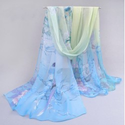 Bufanda de gasa ligera con estampado floral BUF00006A