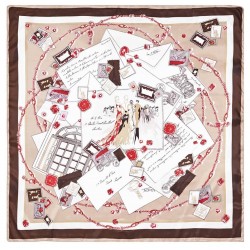 Pañuelo de seda para mujer grande, cuadrado y satinado BUF00002C Pañuelo de seda para mujer grande, cuadrado y satinado BUF00002C