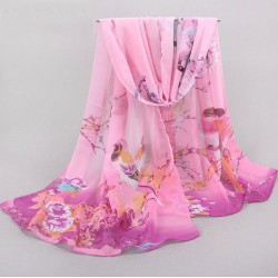 Bufanda de gasa ligera con estampado floral BUF00006B
