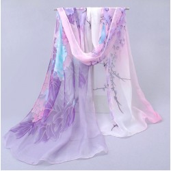 Bufanda de gasa ligera con estampado floral BUF00007C