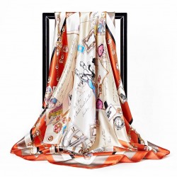Pañuelo de seda para mujer grande, cuadrado y satinado BUF00002D Pañuelo de seda para mujer grande, cuadrado y satinado BUF00002D