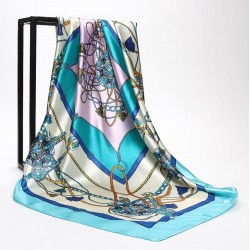 Pañuelo de seda para mujer grande, cuadrado y satinado BUF00001A Pañuelo de seda para mujer grande, cuadrado y satinado BUF00001A
