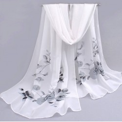 Bufanda de gasa ligera con estampado floral BUF00006D