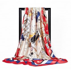 Pañuelo de seda para mujer grande, cuadrado y satinado BUF00002F Pañuelo de seda para mujer grande, cuadrado y satinado BUF00002F