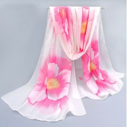 Bufanda de gasa ligera con estampado floral BUF00006E