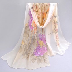 Bufanda de gasa ligera con estampado floral BUF00007F