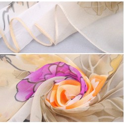Bufanda de gasa ligera con estampado floral BUF00007F Bufanda de gasa ligera con estampado floral BUF00007F