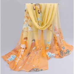 Bufanda de gasa ligera con estampado floral BUF00006F