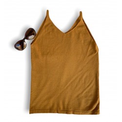 Camiseta elástica sin mangas cuello V para mujer CAM00019