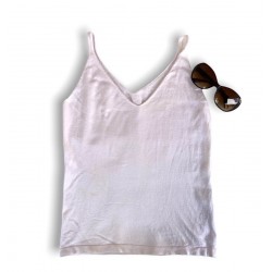 Camiseta elástica sin mangas cuello V para mujer CAM00020
