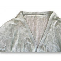 Blusa corta con mangas cortas con cuello en V,  parte delantera abierta, para mujer CAM00023