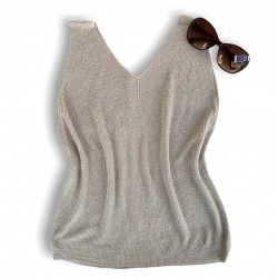 Camiseta  con cuello en V sin mangas  para mujer CAM00024