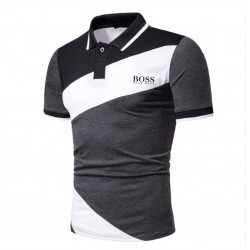 Camisa tipo polo para hombre, tela fría, Hugo Boss (negro/blanco) CAM00209C