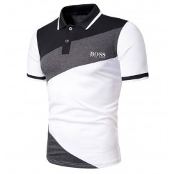 Camisa tipo polo para hombre, tela fría, Hugo Boss (negro/grisl) CAM00209B