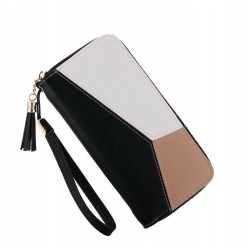 Cartera de piel sintética grande con cremallera alrededor de la cartera CAR00040