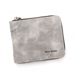 Billetera pequeña  con zíper de cuero sintético para hombre CAR00053
