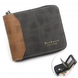 Billetera pequeña  con zíper de cuero sintético para hombre CAR00054